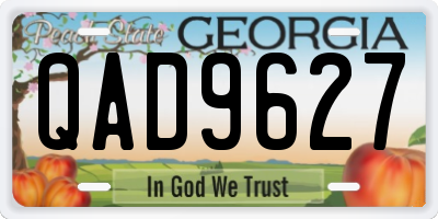 GA license plate QAD9627