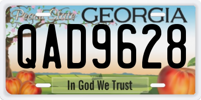 GA license plate QAD9628