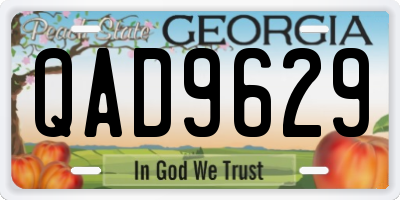 GA license plate QAD9629