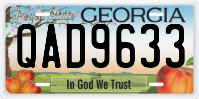 GA license plate QAD9633
