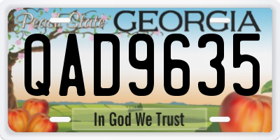 GA license plate QAD9635