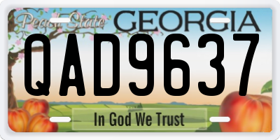 GA license plate QAD9637