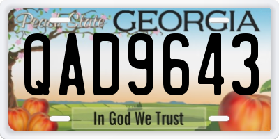 GA license plate QAD9643