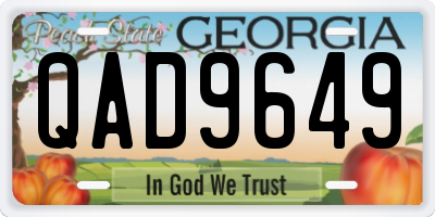 GA license plate QAD9649