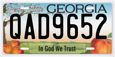 GA license plate QAD9652