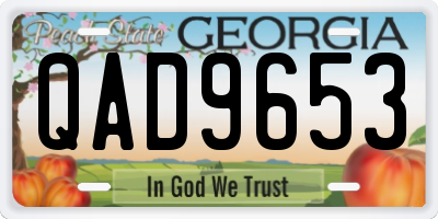 GA license plate QAD9653