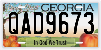 GA license plate QAD9673