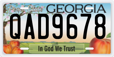 GA license plate QAD9678