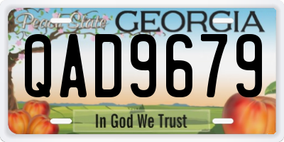 GA license plate QAD9679