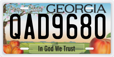 GA license plate QAD9680