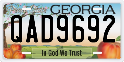 GA license plate QAD9692