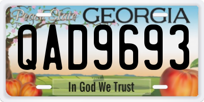 GA license plate QAD9693