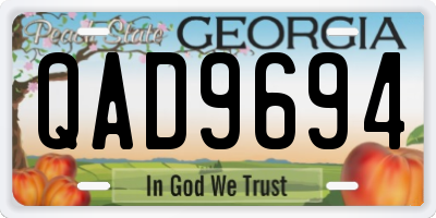 GA license plate QAD9694
