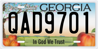 GA license plate QAD9701