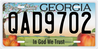 GA license plate QAD9702