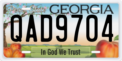 GA license plate QAD9704
