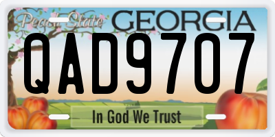 GA license plate QAD9707
