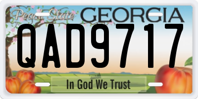 GA license plate QAD9717