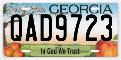 GA license plate QAD9723