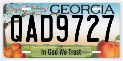 GA license plate QAD9727