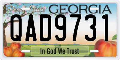 GA license plate QAD9731