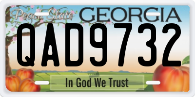 GA license plate QAD9732
