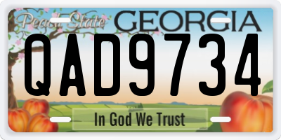 GA license plate QAD9734