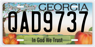 GA license plate QAD9737