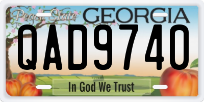 GA license plate QAD9740