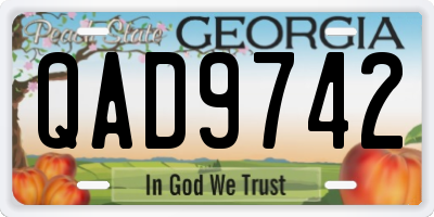 GA license plate QAD9742
