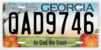 GA license plate QAD9746