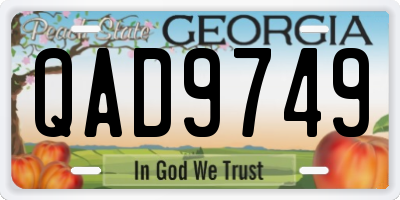 GA license plate QAD9749
