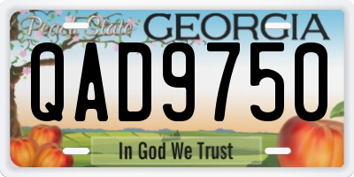 GA license plate QAD9750