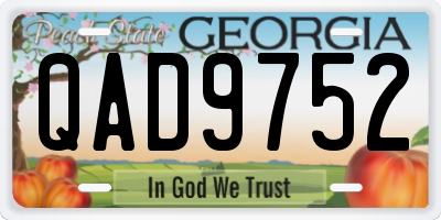GA license plate QAD9752