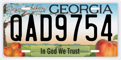GA license plate QAD9754