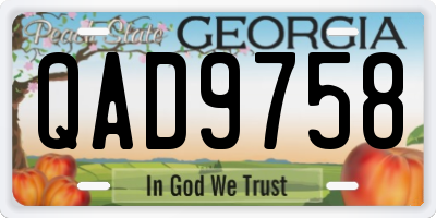 GA license plate QAD9758