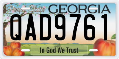GA license plate QAD9761