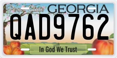 GA license plate QAD9762