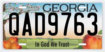 GA license plate QAD9763
