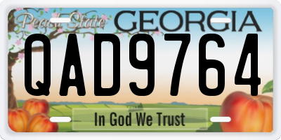 GA license plate QAD9764