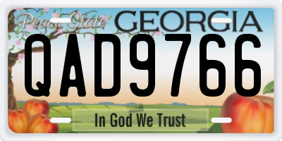 GA license plate QAD9766