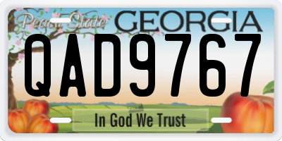 GA license plate QAD9767