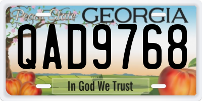 GA license plate QAD9768