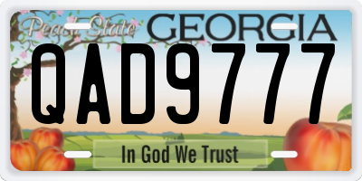 GA license plate QAD9777