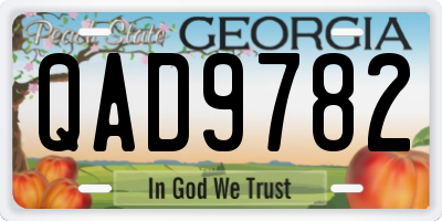 GA license plate QAD9782