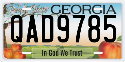 GA license plate QAD9785