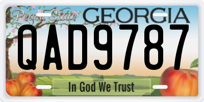 GA license plate QAD9787