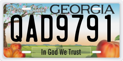 GA license plate QAD9791