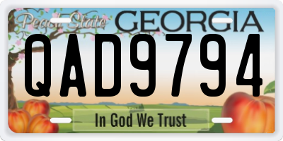 GA license plate QAD9794