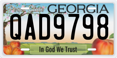 GA license plate QAD9798